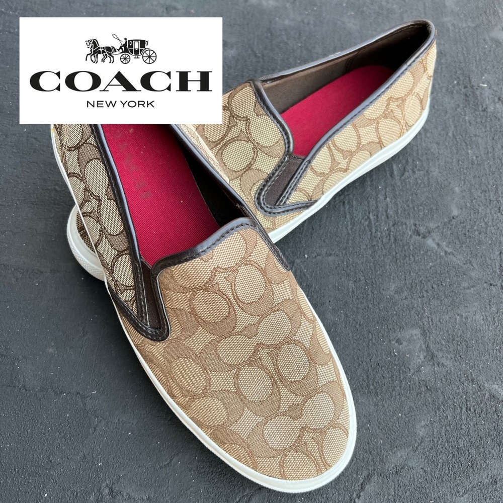 Coach Tan Slip On Sneakers Size 9